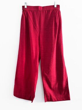 Sana Safinaz Cranberry 100% Cotton Pull-On Pants Women's Medium Relaxed Casual